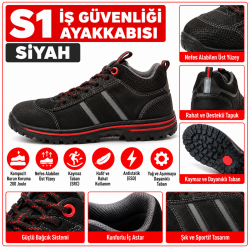 S1 İş güvenliği ayakkabısı Siyah