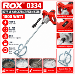 Rox 0334 Boya ve Harç Karıştırıcı Mikser 1800 Watt