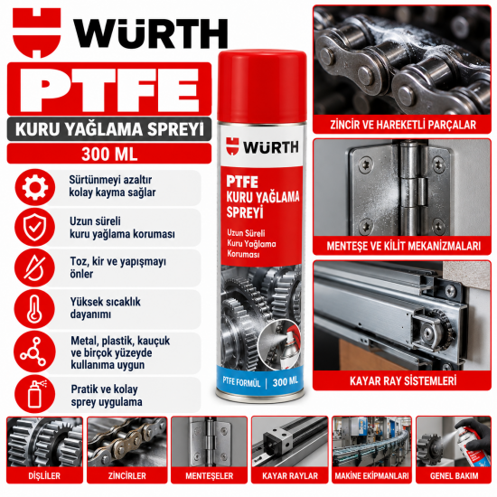 PTFE KURU YAĞLAMA SPREYİ 300ML