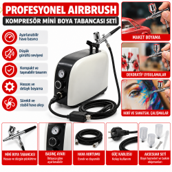 Profesyonel Airbrush Kompresör Mini Boya Tabancası Seti