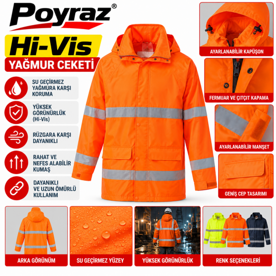 Poyraz Hi-Vis Yağmur Ceketi