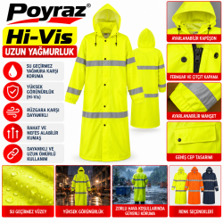 Poyraz Hi-Vis Uzun Yağmurluk