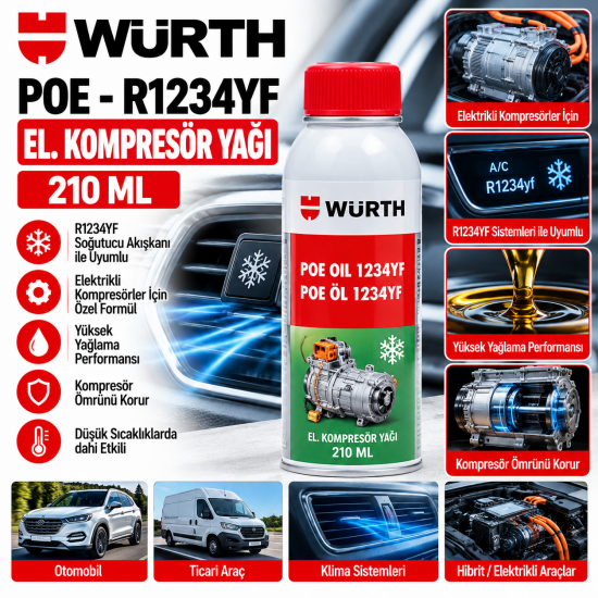POE-R1234YF-EL.KOMPRESÖR YAĞI-210ML