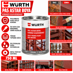 PAS ASTAR BOYA KIRMIZIKAHVERENGİ 750ML