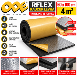 ODE RFLEX KAUÇUK LEVHA YAPIŞKANLI VE FOLYOLU 50*100 4 M2