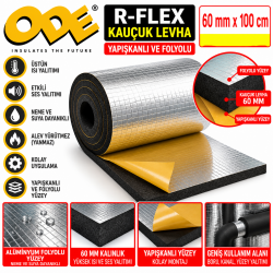 ODE  RFLEX KAUÇUK LEVHA YAPIŞKANLI VE FOLYOLU 60MM*100