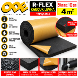 ODE  RFLEX KAUÇUK LEVHA  YAPIŞKANLI 50*100 4 M2