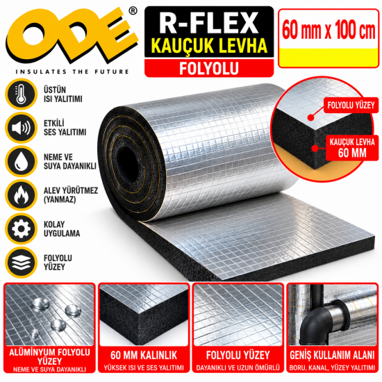 ODE  RFLEX KAUÇUK LEVHA  FOLYOLU 60MM*100
