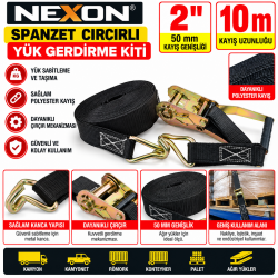 NEXON 2'' 10 Metre Spanzet Cırcırlı Yük Gerdirme Kiti