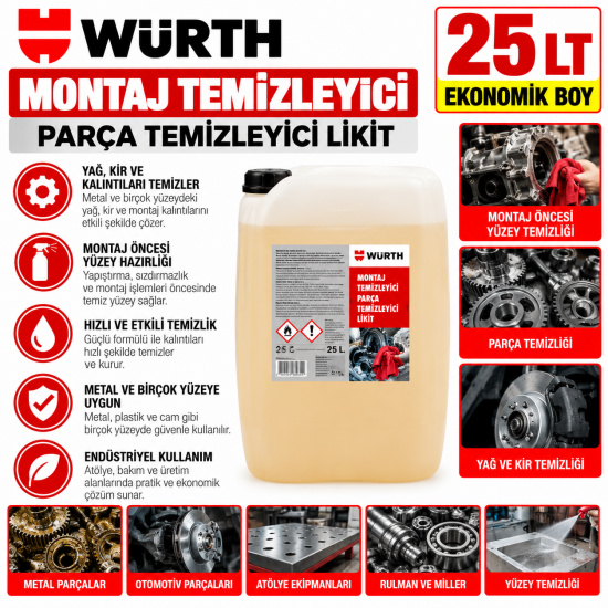 MONTAJ TEMİZLEYİCİ PARÇA TEMİZLEYİCİ LİKİT 25 LT