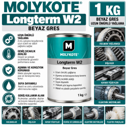 Molykote Longterm W2 Beyaz Gres 1 Kg 