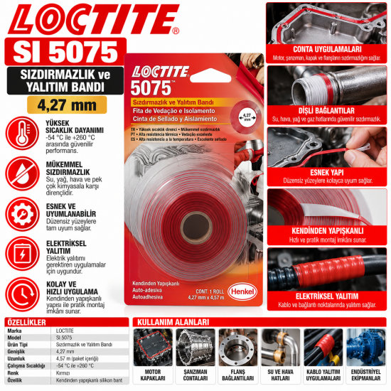 Loctite SI 5075 Sızdırmazlık ve Yalıtım Bandı 4,27 mm