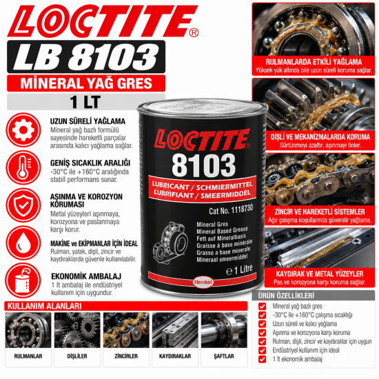 LOCTITE LB 8103 MİNERAL YAĞ GRES 1 LT