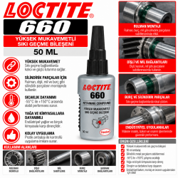 LOCTITE 660 Yüksek Mukavemetli Sıkı Geçme Bileşeni 50 Ml 