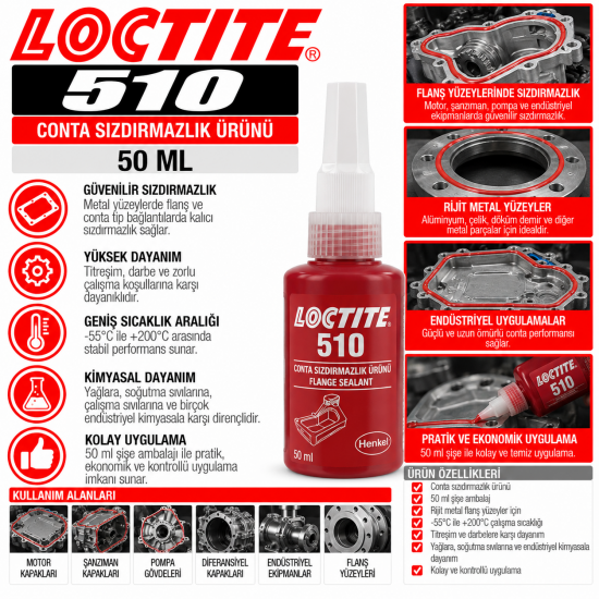 LOCTITE 510 Conta Sızdırmazlık Ürünü 50 Ml
