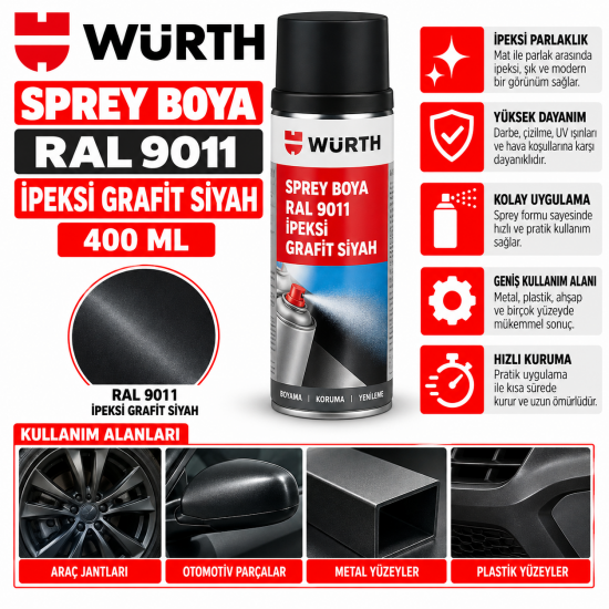 SPREY BOYA RAL9011 İPEKSİ GRAFİT SYH.400 
