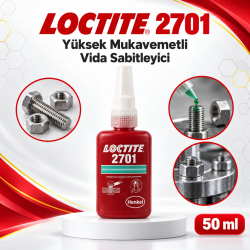Loctite 2701 Yüksek Mukavvemetli Vida Gevşemezlik Ürünü 50 Ml