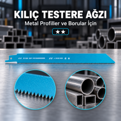 Kılıç testere ağzı, metal, iki yıldız Metal profiller ve borular için