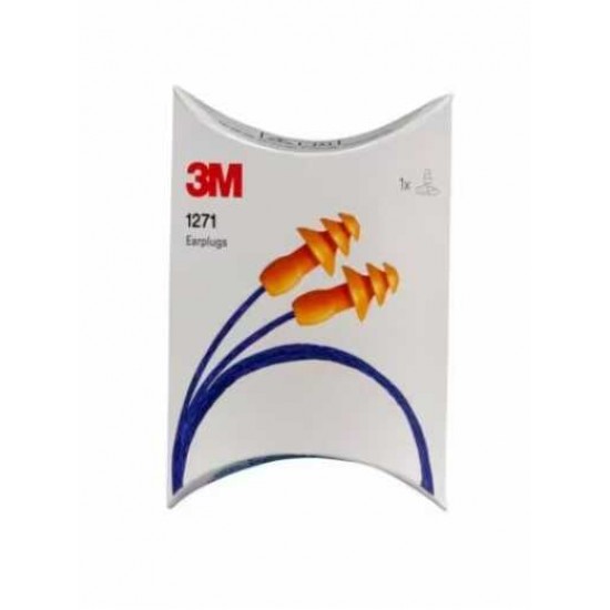 3M 1271 Yıkanabilir İpli, Karton Kutulu Kulak Tıkacı