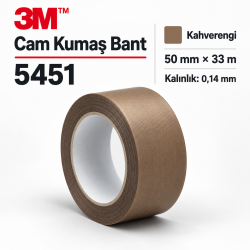3M™ Cam Kumaş Bant 5451, Kahverengi, 50 mm x 33 m, 0.14 mm