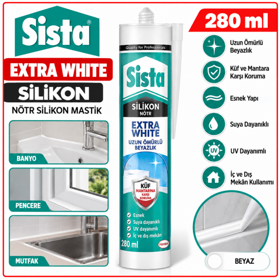 Sista Extra White Silikon Beyaz 280 ml