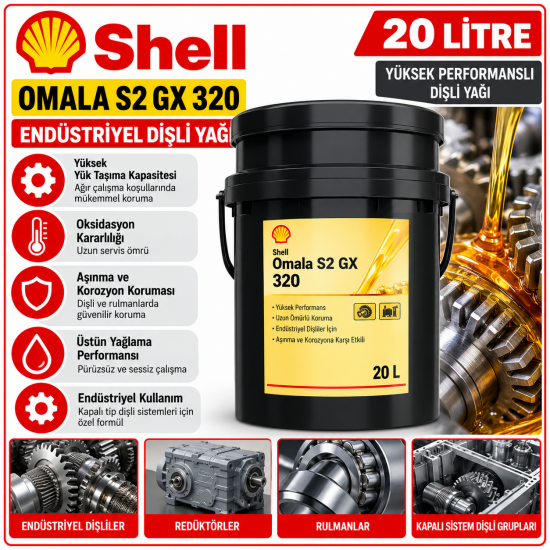 SHELL OMALA S2 GX 320 KOVA 20 LİTRE - DİŞLİ YAĞI