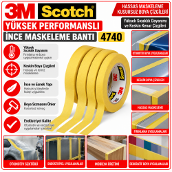 Scotch® Yüksek Performanslı İnce Maskeleme Bantı 4740