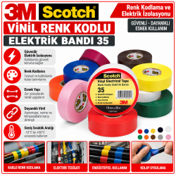 Scotch® Vinil Renk Kodlu Elektrik Bandı 35