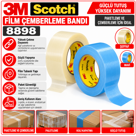 Scotch® Film Çemberleme Bandı 8898