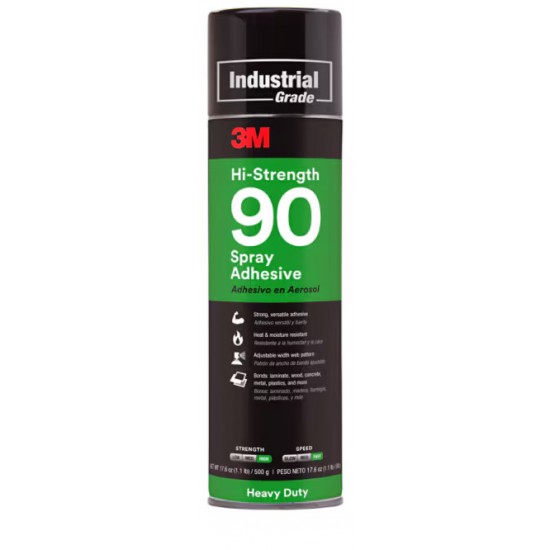 3M™ Yüksek Dirençli 90 Sprey Yapıştırıcı, Şeffaf, 500 ml