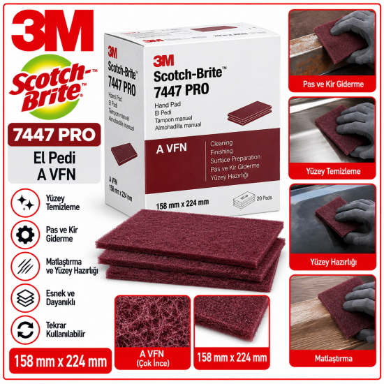 Scotch-Brite™ El Pedi 7447 PRO, 158 mm x 224 mm, A VFN