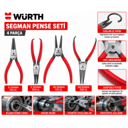 Würth İÇ-DIŞ SEGMAN PENSE SETİ-4PARÇA