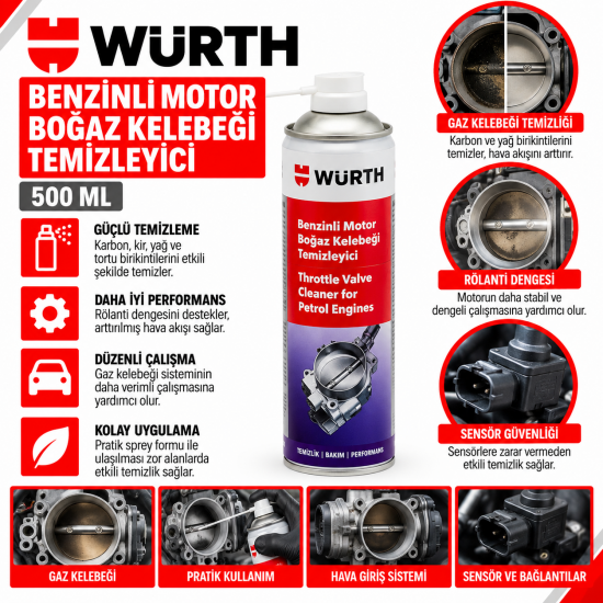 Würth Benzinli Motor Boğaz Kelebeği 500 Ml