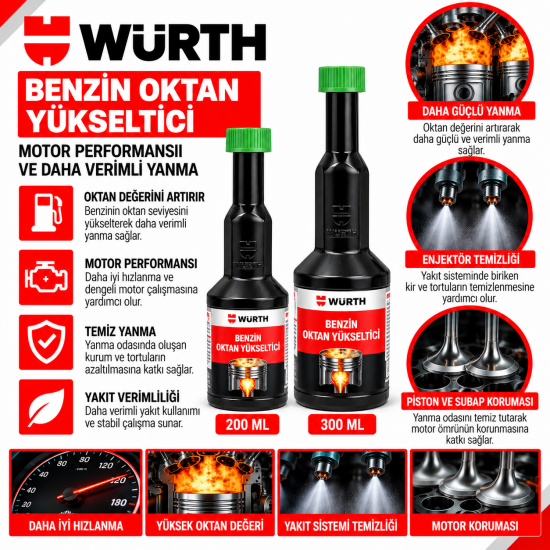 Würth Benzin-hibrit Enjektör Temizleyici 200 Ml 