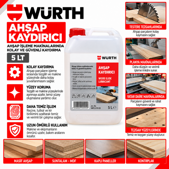 WÜRTH AHŞAP KAYDIRICI 5 LT