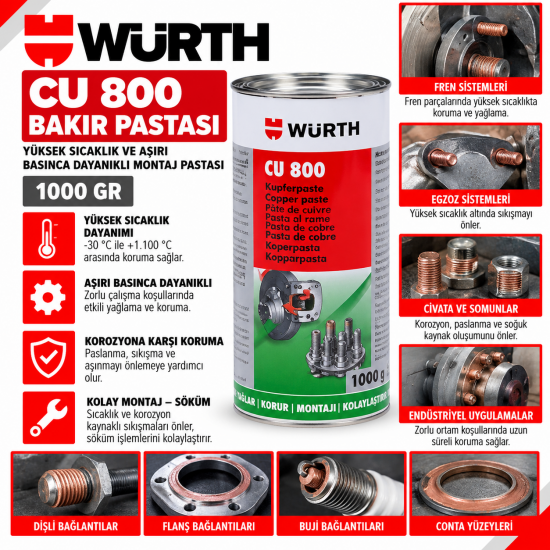 WÜRT CU 800-BAKIR PASTASI 1000GR