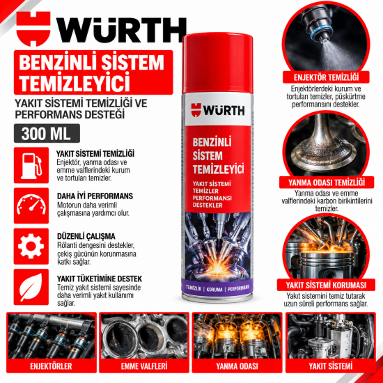 Würth Benzinli Sistem Temizleyici 300 Ml