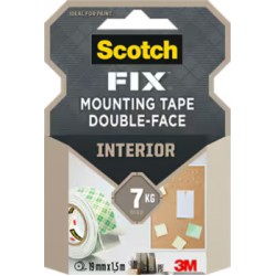 Scotch-FIX™ Çift Taraflı İç Mekan Montaj Bandı 4496G-1915-P, 19 mm x 1,5 m, 1 rulo/paket