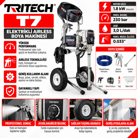 Tritech T7 Elektrikli Airless Boya Makinesi
