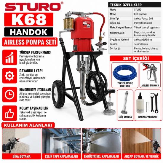 sturo K68 Handok Airless Pompa Seti 