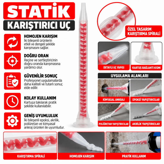 Statik karıştırıcı uç