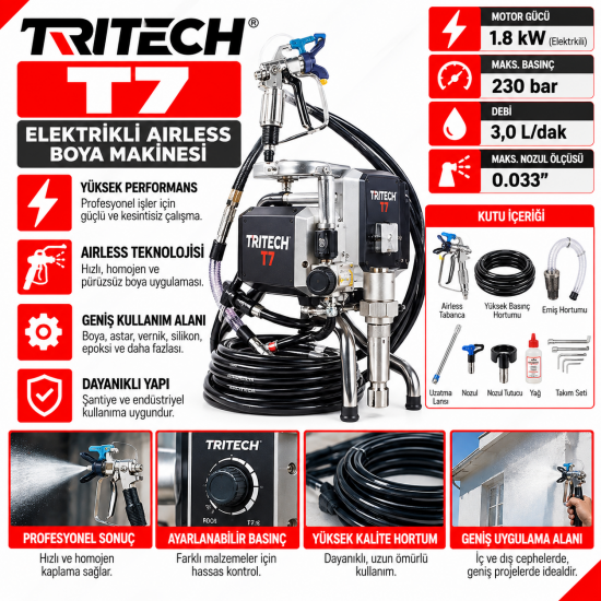 Tritech T7 Elektrikli Airless Boya Makinesi