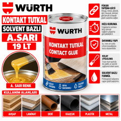 Solvent bazlı kontakt yapıştırıcı KONTAKT TUTKAL A.SARI 19LT