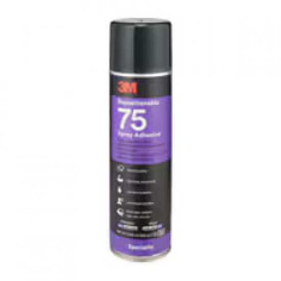 3M™ Tekrar Konumlandırılabilir 75 Sprey Yapıştırıcı, Şeffaf, 500 ml