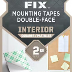 Scotch-FIX™ Çift Taraflı İç Mekan Montaj Kare Yapıştırıcı 4496-ST16-P, 25 mm x 25 mm, 16 şerit/paket